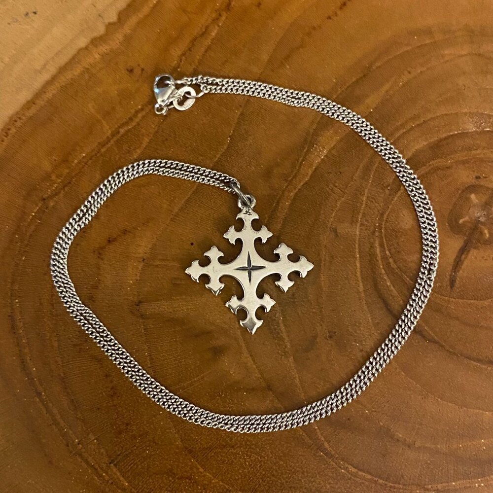 RETIRED James Avery Peace with God Necklace, Sterling Silver